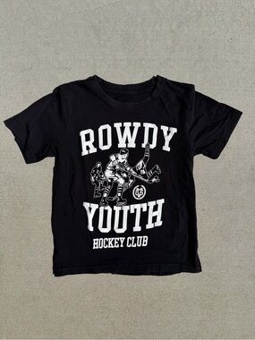 Violent Gentlemen Rowdy Youth Hockey Club Boys Tee Shirt Size 4 Black VGHC